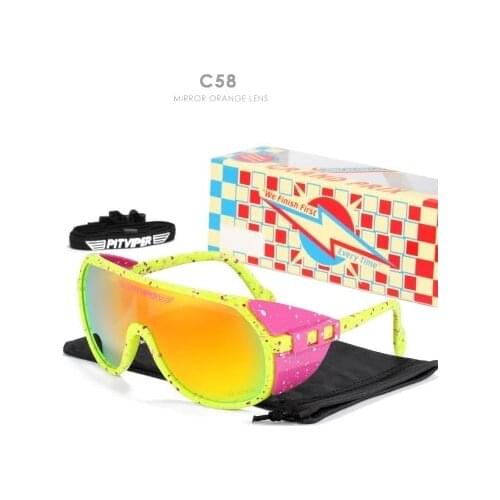 2021 Pit Viper One Piece Sunglasses Men Sports Removable Shield Sun Glasses Unisex Equipped With ANSI Z87+ UV400 Lens Grand-Prix
