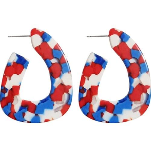 Korean Fashion Testudinarious Acrylic Hoop Earrings For Women Elegant Geometric C Shape Trendy Earrings 2019 New Jewelry E19016