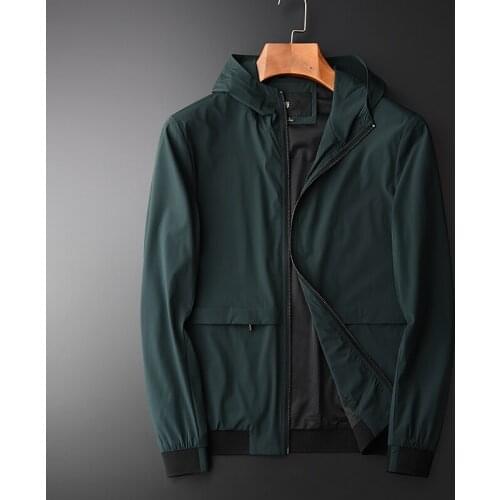 Spring New Arrival Hooded Hight Quality Casual Mens Fashion Thin Silky Fabric Jacket Coat Plus Size M- 3XL 4XL