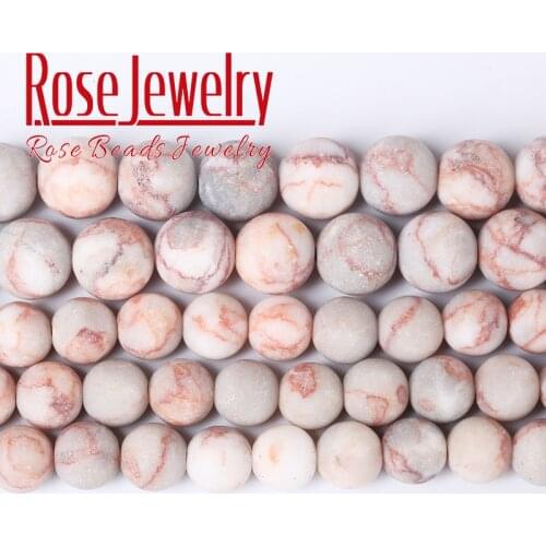 Matte Natural Red Web Jaspers Stone Beads Dull Polish Red Picasso Jaspers Round Charm Beads For Jewelry Making 15" 4 6 8 10 12mm
