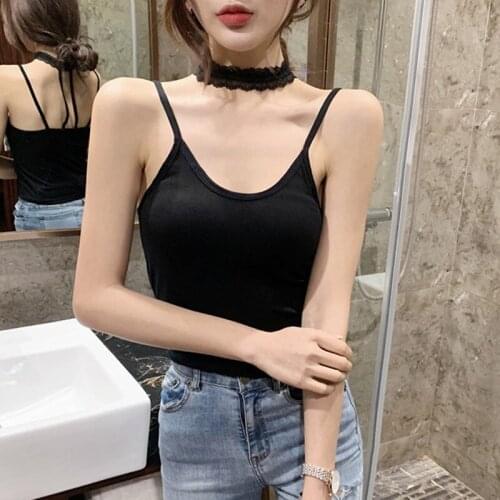 Fashion Knitted Cami Tops Summer Beach Wear Vest Sleeveless Basic Camisole Lace Halter Womens Tank Tops