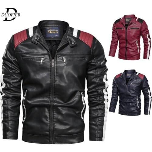 2020 Autumn Winter Mens Leather Jackets Casual Fashion Stand Collar Motorcycle Jacket Men Slim Style Quality Leather Jacket Man