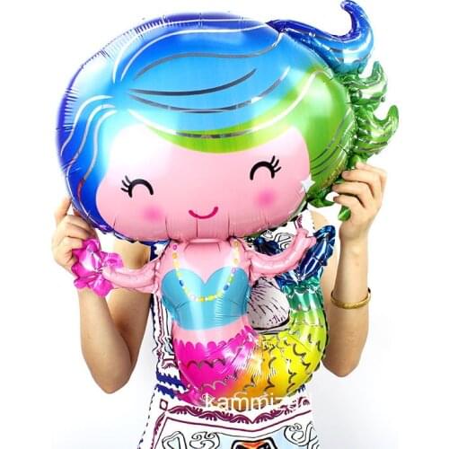 New 50pcs/lot little Mermaid balloon princess birthday ballon girls foil globos baby shower party decoration party favors 28inch