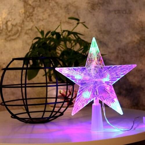 New Years Decor 2021 Christmas Tree Top LED Garland Star Night Light Christmas Ornaments Christmas Decorations for Home Navidad