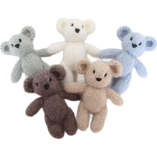 Newborn Teddy Bear Toy Photography Props Knit Angola Teddy Bunny Baby Stuffer Animal Toy Photo Props