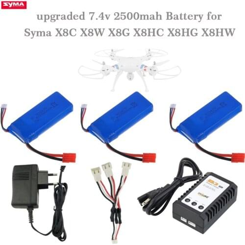 Upgraded Version 7.4v 2500mAh 25c Lipo battery for Syma X8C X8W X8G X8 RC Quadcopter Parts 7.4 V Toys Battery with Protection