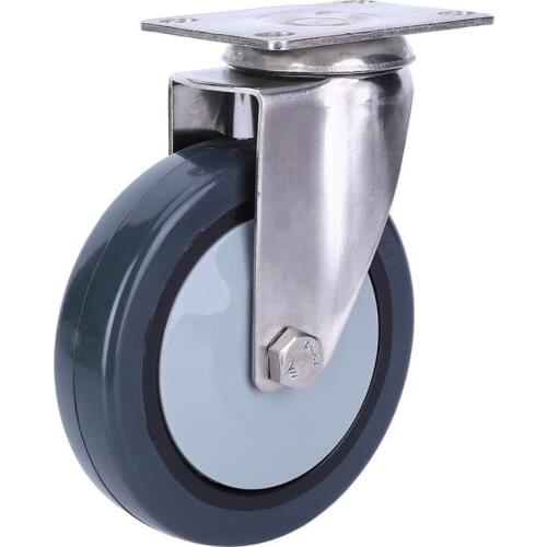 1.5/2/2.5/3/4/5in Polypropylene Universal Swivel Caster Wheel Stainless Steel Bracket Cart Logistics Trolley Caster With Brake