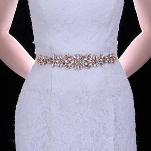 S423 Pretty Wedding Dress Belt Rhinestone Belts Fashion Design Bridal Belt with Diamonds Evening Dress Belt Prom Dress Sash