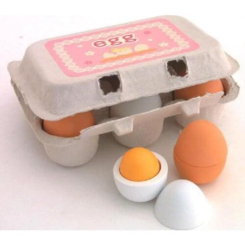 The latest egg yolk fake family kitchen food cooking childrens puzzle wooden toys funny gift
