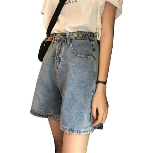 Streetwear High Waist Wide Leg Denim Shorts For Women 2021 New Jean Shorts Women Summer Korean Style Women Loose Short Shorts