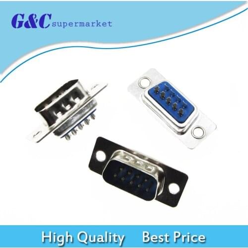 10PCS VGA Male Plug DB9 9P D-SUB 2 Rows Solder Type Connector Socket PC diy electronics