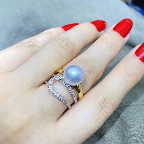 Unique 925 Sterling Silver Adjustable Ring Findings Mountings Settings Parts Fittings for Pearls Jade Corals Stones Beads