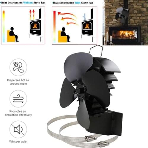 Heat Powered Stove Fan 180-250 CFM New Energy Saving Silent Operation Space Saving Fireplace Fan For Efficient Heat Distribution