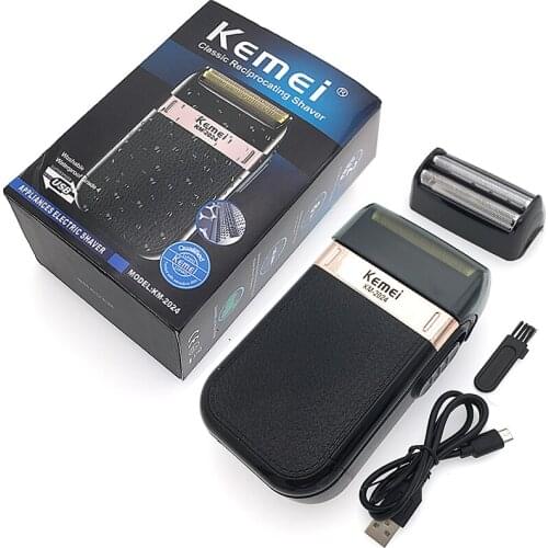 Twin Blade Waterproof Reciprocating Cordless Razor USB Rechargeable Shaving Machine Barber Trimmer Electric Shaver for Men