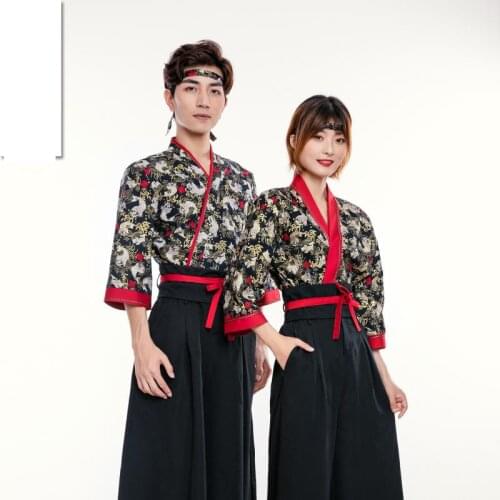 Japanese Food Service Sushi Shop Waiters Work Clothes Japanese Restaurant Chefs Kimono Men And Women Kimono Top