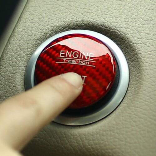1 piece real carbon fiber Engine Start Button cover for Mercedes Benz C GLC W205 X253 C63 red black car-styling
