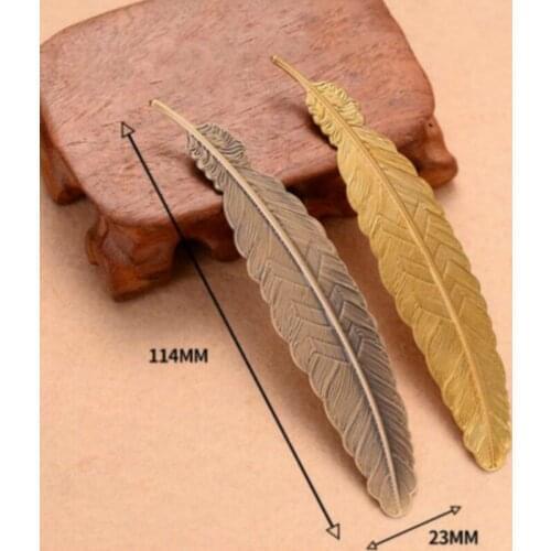 1pc Creative Retro Metal Feather Bookmark Chinese Style Vintage Page Book Markers Wedding Gifts for Guests Souvenirs Back