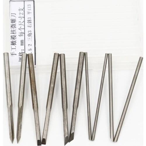 10pcs/set Handmade Olive Wood Carving Blade Knife High Speed Steel Micro Head Tool