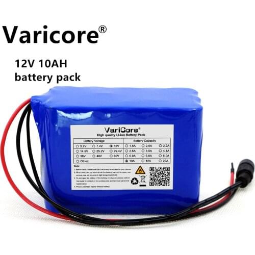 12V 10AH 18650 Li-ion battery protection plate 12A 10000 mAh Hunting xenon lamp fishing lamp use + 12V 3A charger
