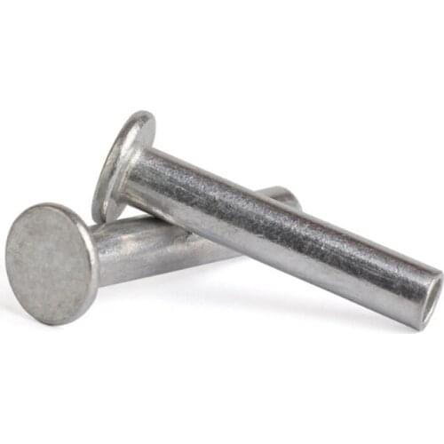 2pcs M8 aluminum flat head semi tubular rivet hollow rivets 30mm~40mm length