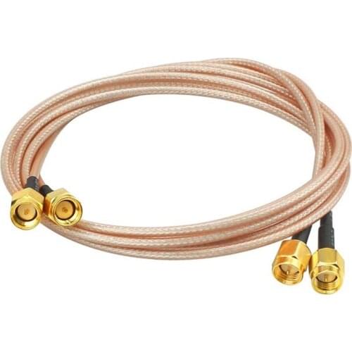 2Pcs RG316 Wire Jumper SMA Male to SMA Male WiFi Antenna Extension RF Coaxial Coax Cable Adapter Jumper(100cm)