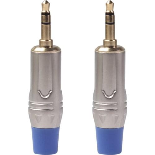 2 Pack 3.5mm Gold Plated Male Plug Connector Stereo Adapter Accessories