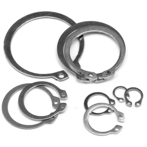 200PCS M8 M9-M45 Gourd Stainless Steel Shaft C-type Elastic External Circlip Snap Retaining Ring Clamp Spring Lock Washer