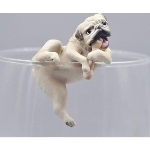 3.5cm Lovely Naughty Pug Dog Action Figures Dolls Toys Models Decoration Toys Model Toys for Boys