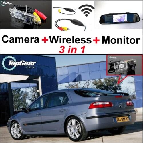 3 in1 Special Rear View Camera + Wireless Receiver + Mirror Monitor Easy Parking System For Renault Laguna 2 3