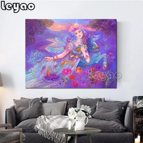 5d Diamond Painting"Earth Mother Painting"Full Square/Round Diamond Embroidery Flower Fairy Diamond Diy Mosaic Home Decoration
