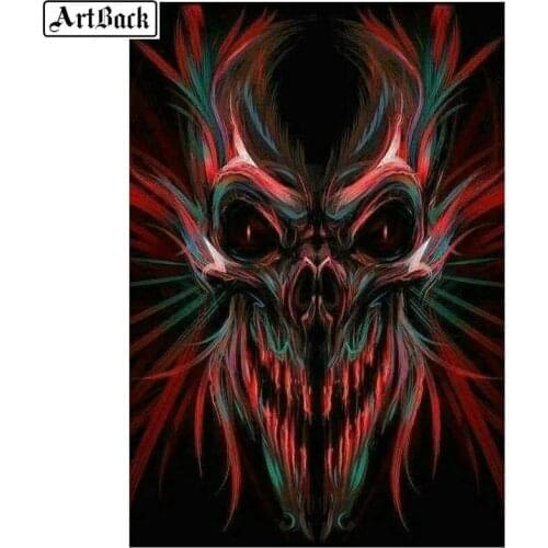 ArtBack Diamond Painting Skull Death Pattern 5d diy full square drill diamond embroidery animal rhinestone diamond mosaic