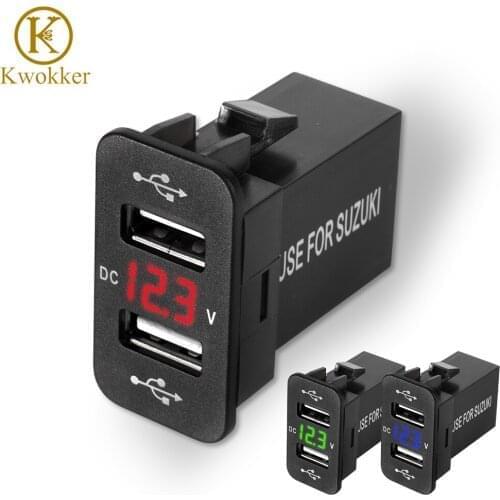 NEW DC 12-24V Dual USB Energy Car Charger for Suzuki Car USB Accessories 4.2A for IOS/Android/iPad/MP3/GPS Electronic 2 USB Port