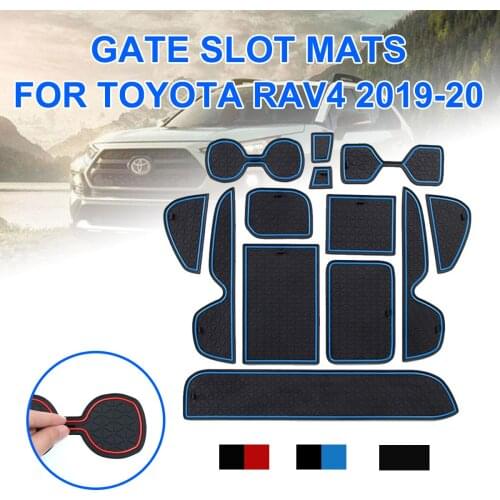 Car Stickers Accessories Anti-Slip Mat for Toyota RAV4 2019 2020 Mats Cup Rubber Pads Rug For XA50 RAV IV 50 Gate Slot