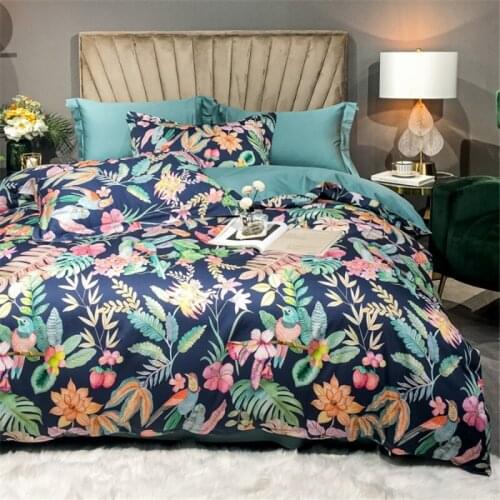 Free shipping bedding kit, flower and bird, Chinese pattern, large and king-size four-piece set, double family bed, bed sheet