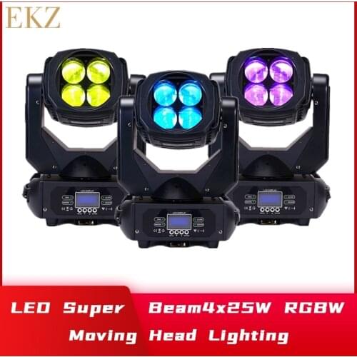 Fast Shipping LED 4x25W RGBW Super Beam Moving Head LED Beam Light Perfect Effect Light For DJ Disco KTV Party Fast Stage Light