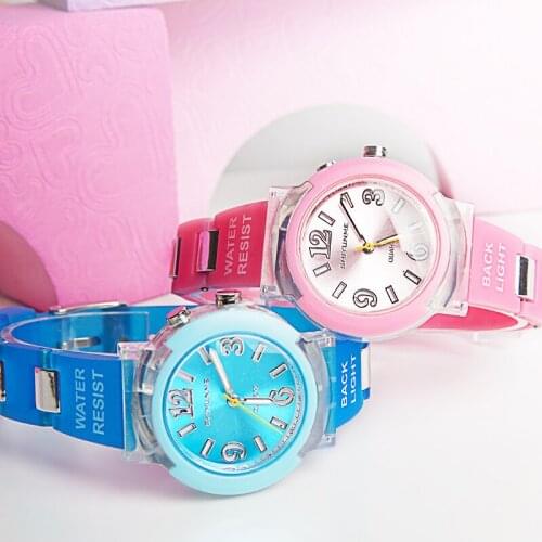 SHIYUNME Students Watch Candy Color Children Quartz Wrist Digital Waterproof Electronic Boy Watches Child Electronic Clock Girls