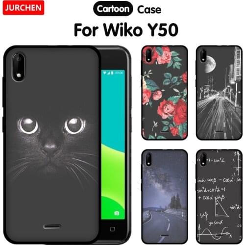 JURCHEN Phone Case For Wiko Y50 Cover TPU Soft Silicone Case 3D Cute Cartoon Printing Back Cover For Wiko Y 50 WikoY50 Cases