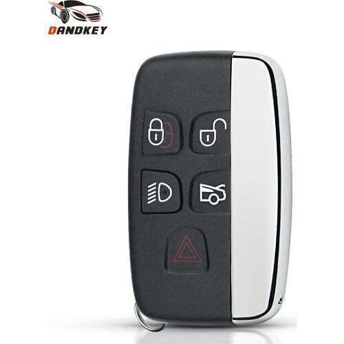 Dandkey Fob 5 Buttons Smart Remote Car Key Shell Case For Land Rover Range Rover Sport LR4 For-JAGUAR XJ XJL XF With Words