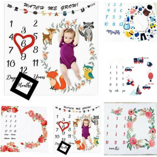 Baby Photography Blacket Newborn Babies Girls Boy Blankets Milestone Photo Props Baby Souvenirs Accessories