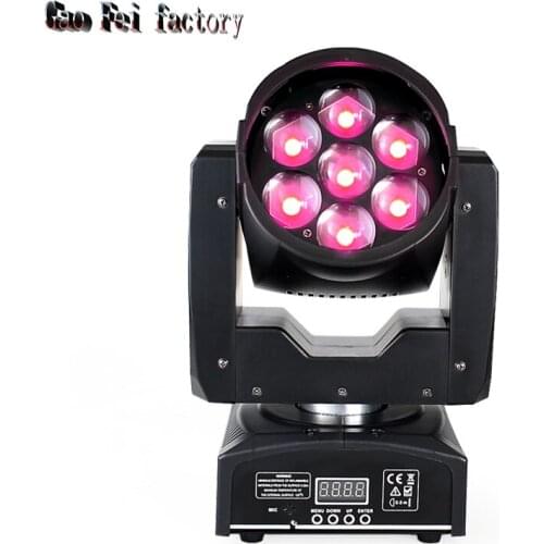 Disco Dj Lighting Zoom Wash 7*12W Rgbw 4In1 Led Color Mixing Mini Moving Head Stage Light