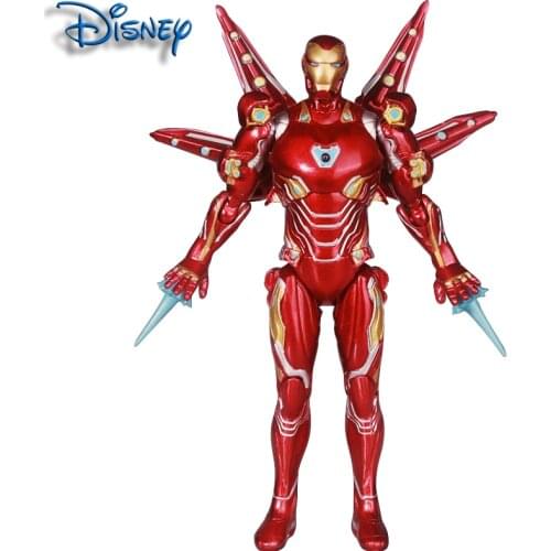 Disney Marvel Avengers 2 Iron Man figure 22 joints movable and glowing mk50 model decoration childrens birthday gift