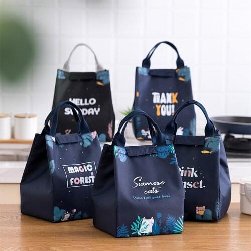 Insulated Lunch Bag Fresh Cooler Bags Cartoon Pattern Waterproof Portable Oxford Cloth Lunch Bag Storage Bag For Adults Children