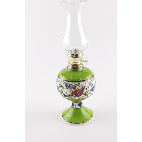 Ceramic Light Green Gas Lamp Turkish Style Handmade Gift Decorative