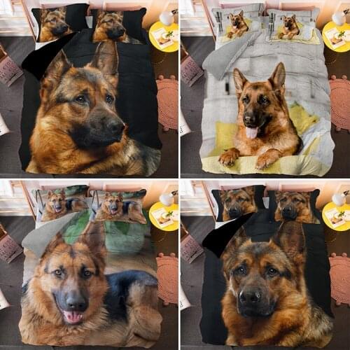 Pet Dog Bedding Set German Shepherd Animal Duvet Cover 2/3pcs Bedclothes Pillowcase Quilt Comforter Covers Queen King Size