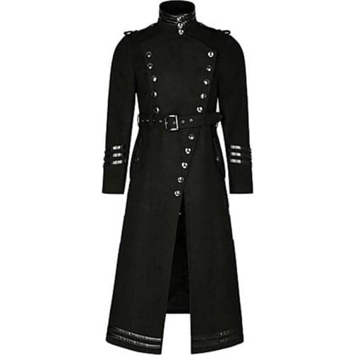 Cosplaydiy Plague Doctor Vintage Punk Gothic Mens Jacket Coat Steampunk Black Vintage Cosplay Unifrom Costume L320