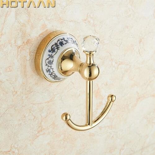 Crystal Robe Hook,Clothes Hook Brass Chrome Finish,Elegant Bathroom Hardware Robe Hooks,Bathroom Accessories Free Shipping 11802