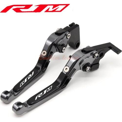 Logo (R1M) di Titanio CNC Allungabili Pieghevoli Moto Leve Freno Frizione For Yamaha YZF R1/R1M/R1S 2015 2016 2017