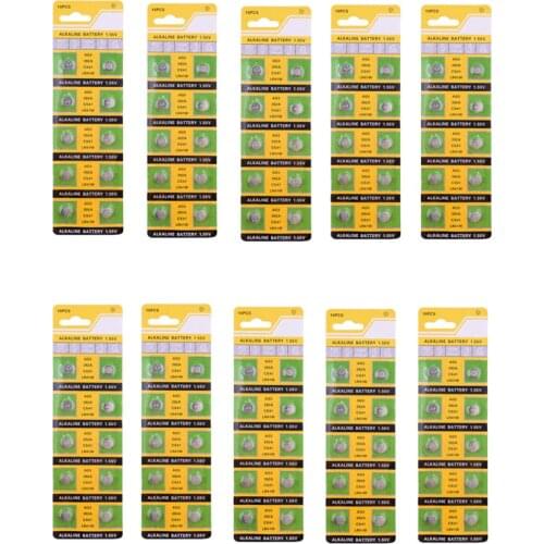 Lot 100pcs AG3 SR41 192 L736 384 SR41SW CX41 LR41 392 1.55V Alkaline Battery Button Coin Cell Batteries For Watch Toys Remote