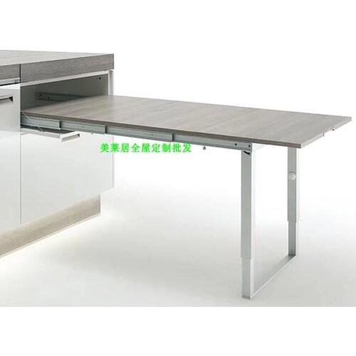 Multi-Section Hidden Table Slideway Multi-functional Pulling Folding Hidden Dining Table with Leg Camera Track Multi-functional