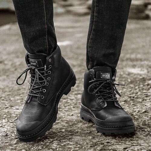 Mens male High Sneaker men 2020 hightop with leather mens zapatillas shoe hombre Casual a man black leisure top negras high for